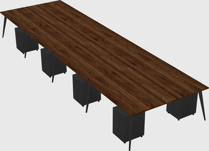 Shared rectangular office desk system