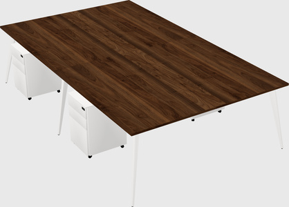 Shared rectangular office desk system