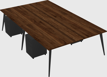 Shared rectangular office desk system