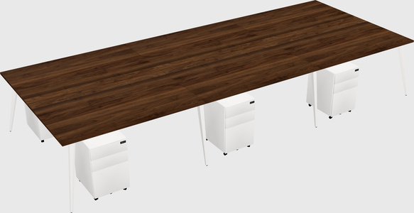 Shared rectangular office desk system