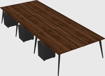 Shared rectangular office desk system