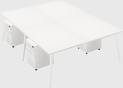 Shared rectangular office desk system