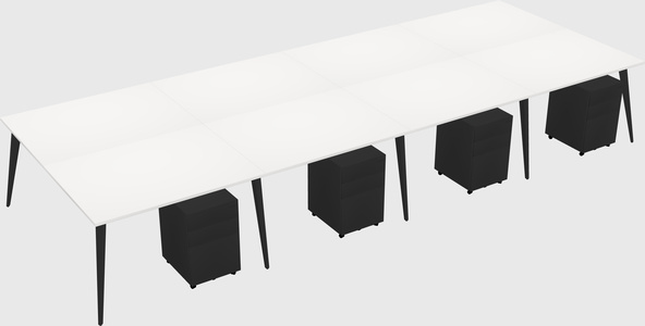 Shared Rectangular Office Desk System