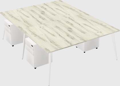 Shared rectangular office desk system