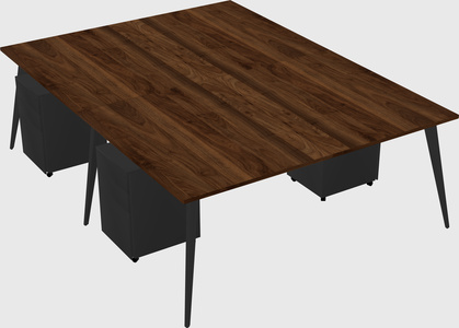 Shared rectangular office desk system