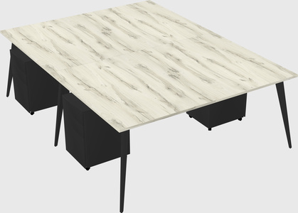 Shared rectangular office desk system