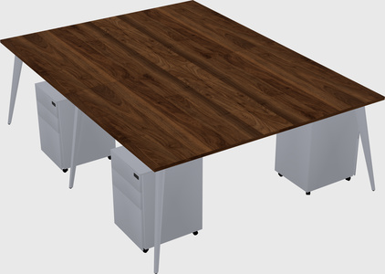 Shared rectangular office desk system