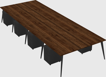 Shared rectangular office desk system