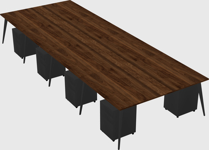 Shared rectangular office desk system