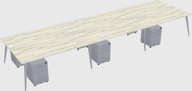 Shared rectangular office desk system