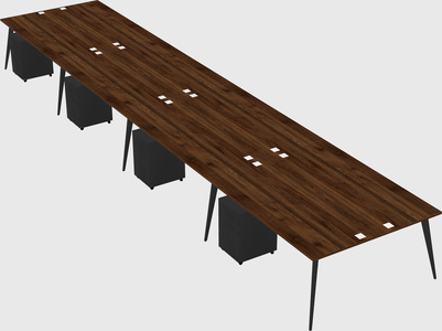 Shared rectangular office desk system