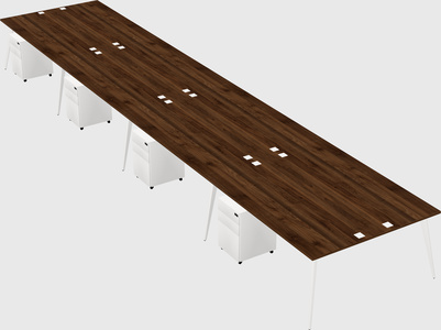 Shared rectangular office desk system