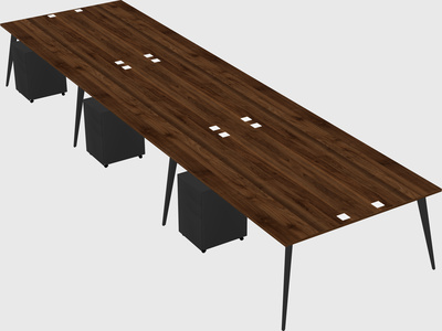 Shared rectangular office desk system