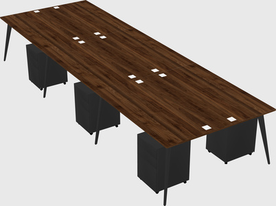Shared rectangular office desk system