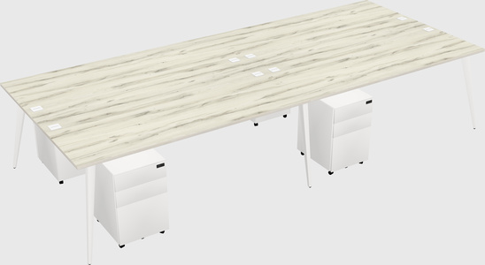 Shared rectangular office desk system
