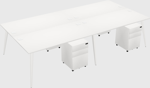 Shared Rectangular Office Desk System