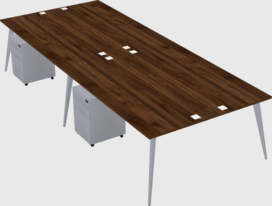 Shared rectangular office desk system