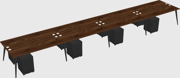 Shared rectangular office desk system