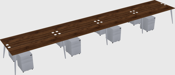 Shared rectangular office desk system