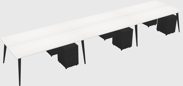 Shared Rectangular Office Desk System
