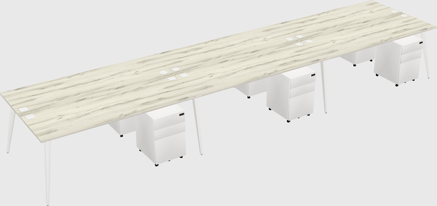 Shared Rectangular Office Desk System