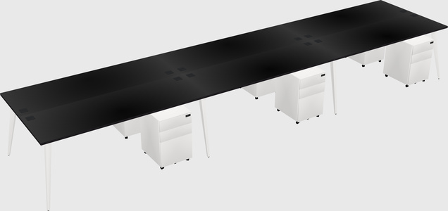 Shared Rectangular Office Desk System