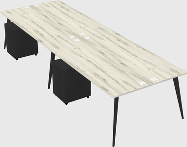 Shared rectangular office desk system