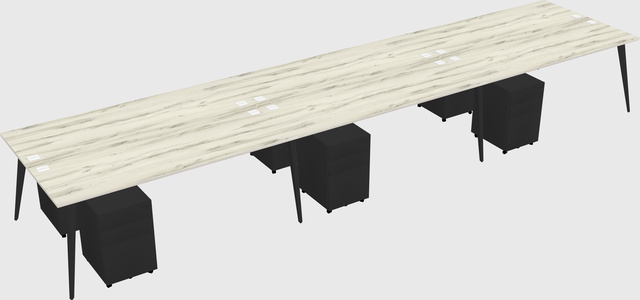Shared rectangular office desk system