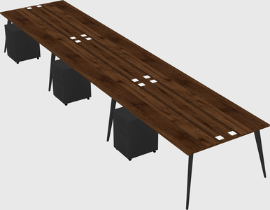 Shared rectangular office desk system