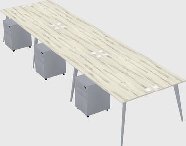 Shared rectangular office desk system