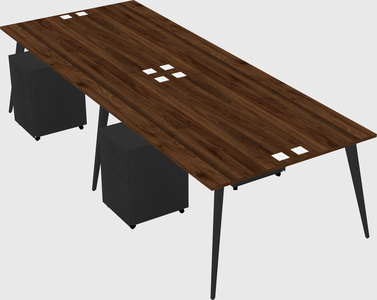 Shared rectangular office desk system
