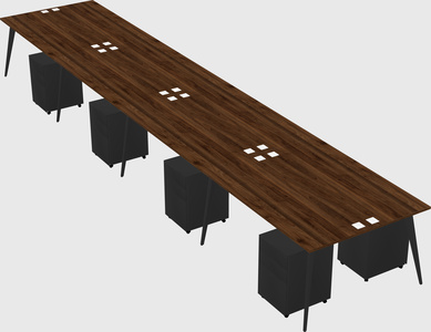 Shared rectangular office desk system