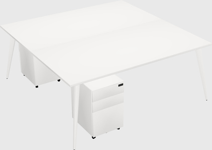 Shared rectangular office desk system