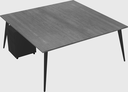 Shared rectangular office desk system