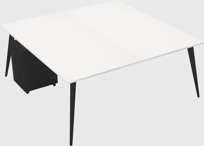 Shared rectangular office desk system