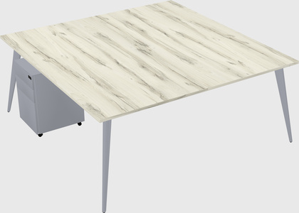 Shared rectangular office desk system