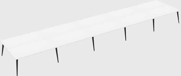 Shared rectangular office desk system