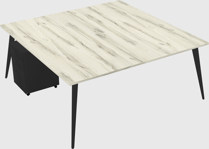 Shared rectangular office desk system