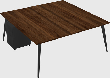 Shared rectangular office desk system