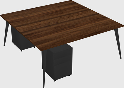 Shared rectangular office desk system