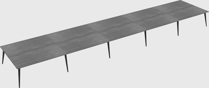 Shared rectangular office desk system