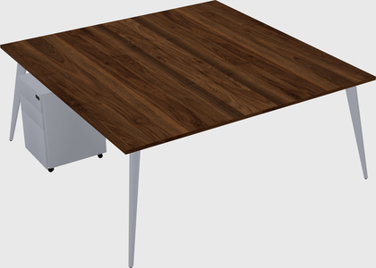 Shared rectangular office desk system