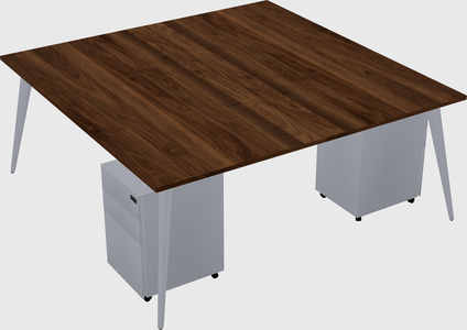 Shared rectangular office desk system