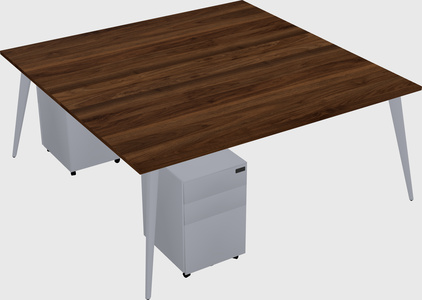 Shared rectangular office desk system
