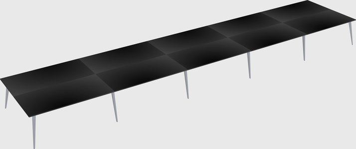 Shared rectangular office desk system