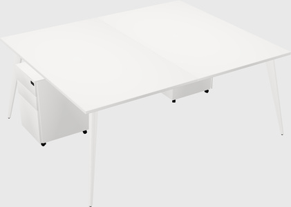 Shared rectangular office desk system