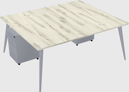 Shared rectangular office desk system