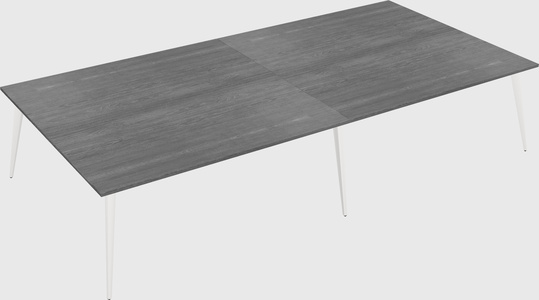 Shared rectangular office desk system