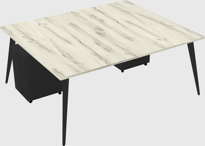Shared rectangular office desk system
