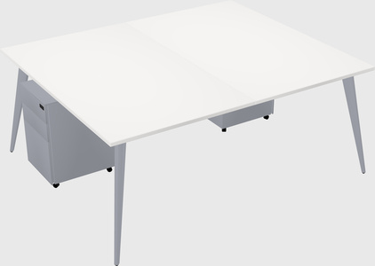 Shared rectangular office desk system